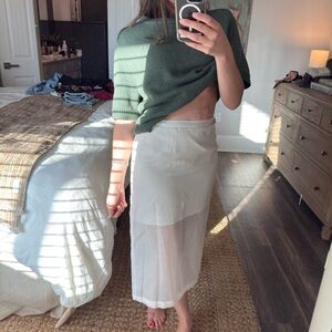 a new day Cream Sheer Maxi Skirt